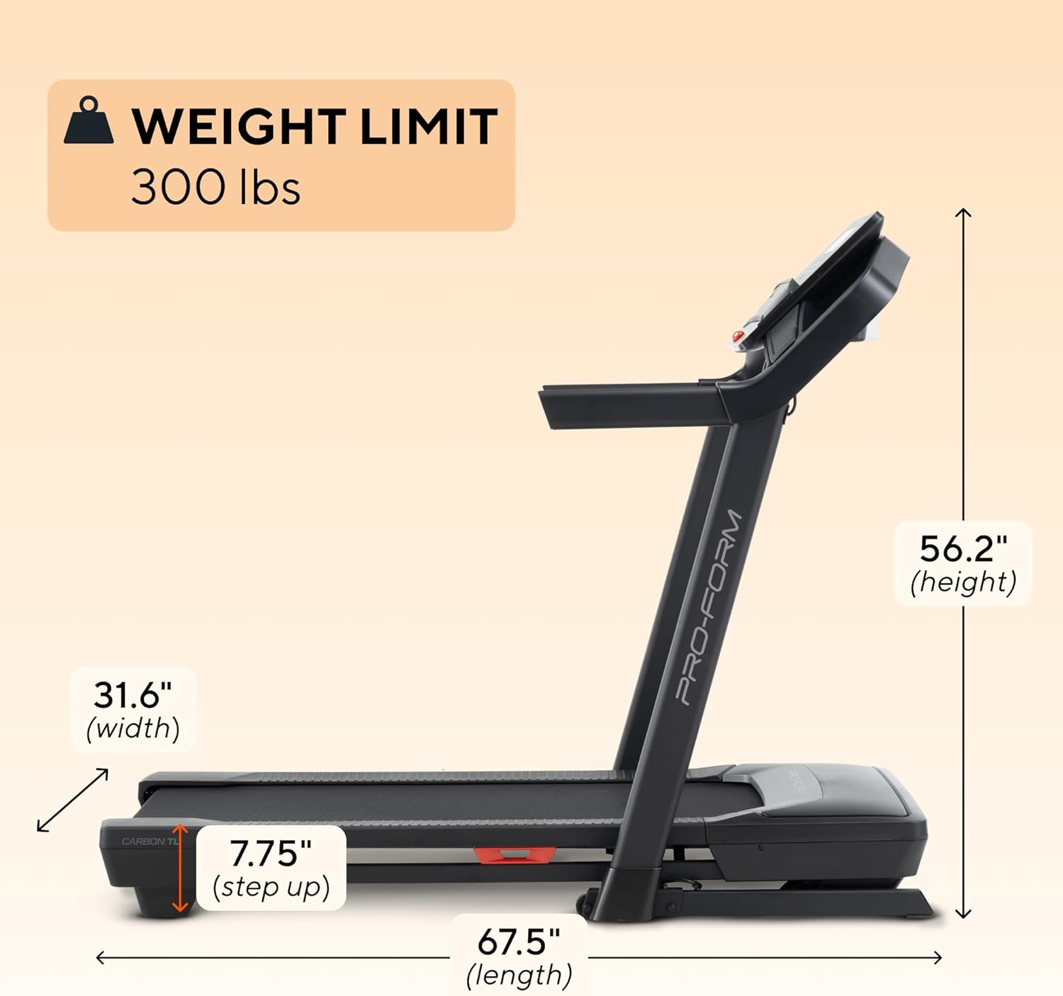 Proform Carbon Treadmills: Treadmills for Walking and Running with Built-in Fan and SpaceSaver Design - Image 4