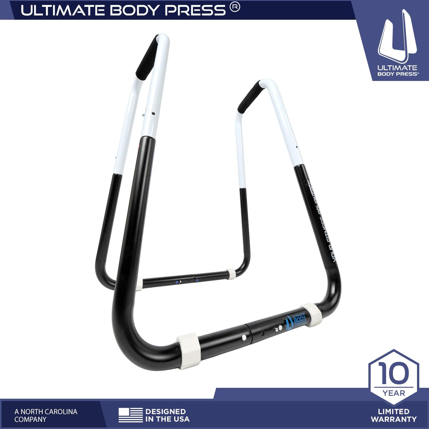 Ultimate Body Press Dip Bar Fitness Station - Adjustable Width Folding Dip Stand with Angled Grips, Stable Leveling and Easy Storage - Image 2