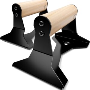 PULLUP & DIP Parallettes – Push Up Handles with Ergonomic Wooden Handles & Heavy-Duty Steel – Non-slip Parallettes Bars for Strength Training and Calisthenics – Press Up Handles for Push Ups
