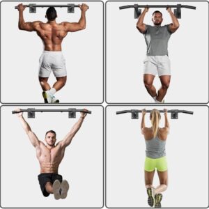 Wall Mount Pull Up Bar, Joist Mount Pull Up Bar, Beam and Rafter Mounted Chin Up Bar for Home Gym With Wood Mount and Wall Mount Screws