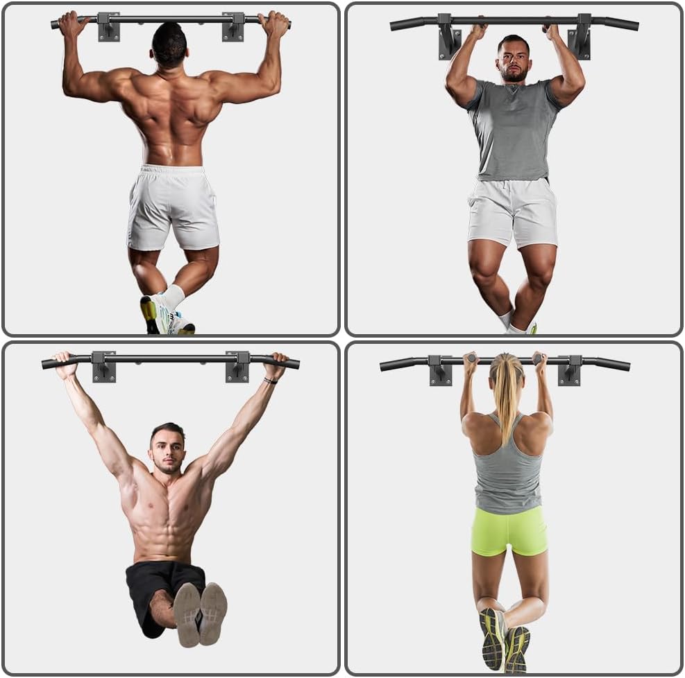 Wall Mount Pull Up Bar, Joist Mount Pull Up Bar, Beam and Rafter Mounted Chin Up Bar for Home Gym With Wood Mount and Wall Mount Screws - Image 2