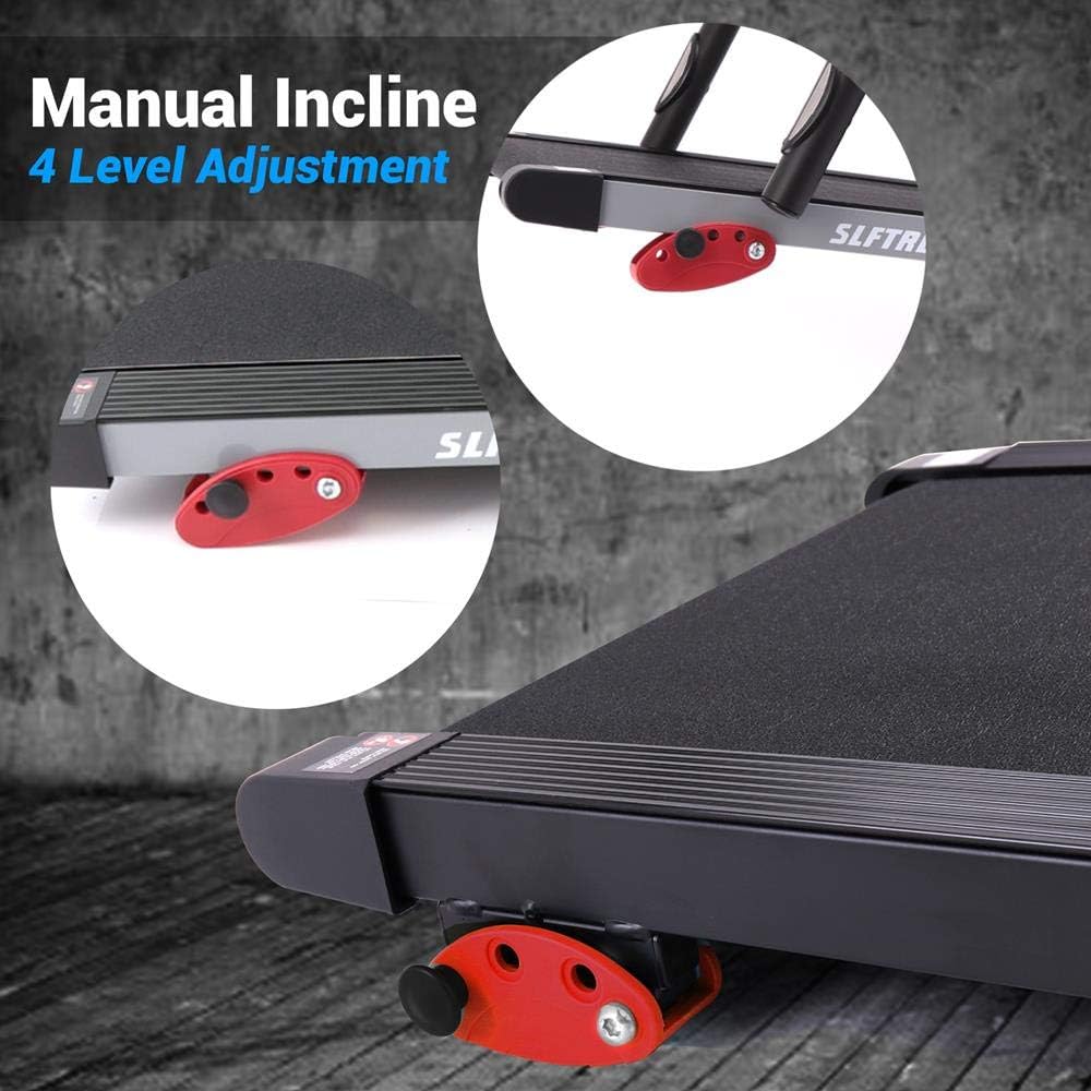 SereneLife Electric Folding Treadmill Exercise Machine - Smart Compact Digital Fitness Treadmill Workout Trainer w/Bluetooth App Sync, Manual Incline Adjustment, for Walking, Running, Gym - Image 5