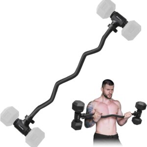 Dumbbell Converter, Convert Dumbbells to Barbell, Dumbbell Barbell Converter Bar, Balency Barbell Bar for Home Gym Workout, Adjustable Weight & Up to 200LB Capacity Weight Barbell for Weight Lifting