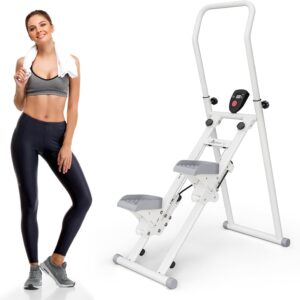 Stair Stepper,Stair Master for Exercise at Home Folding Stair Stepper for Full-Body Workout Compact Stair Climber with Resistance/Adjustable Handlebar & Pedals/300LBS Loading Capacity