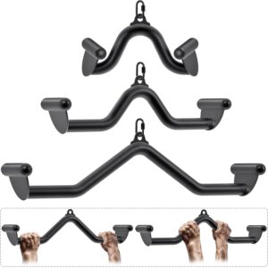 SELEWARE LAT Pull Down Bars Cable Machine Attachment Heavy Duty Steel Tubing Structure Home Gym Workout Attachments Triceps Press Down Bar for Cable Machine Back Strength Training V-Bar Rowing Set