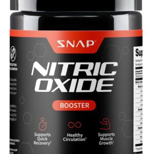 Snap Supplements Nitric Oxide Supplement with L-Arginine to Support Energy, Quick Recovery, Heart Health, Muscle Growth & Circulation, 60 Vegetarian Capsules (1 Month Supply)