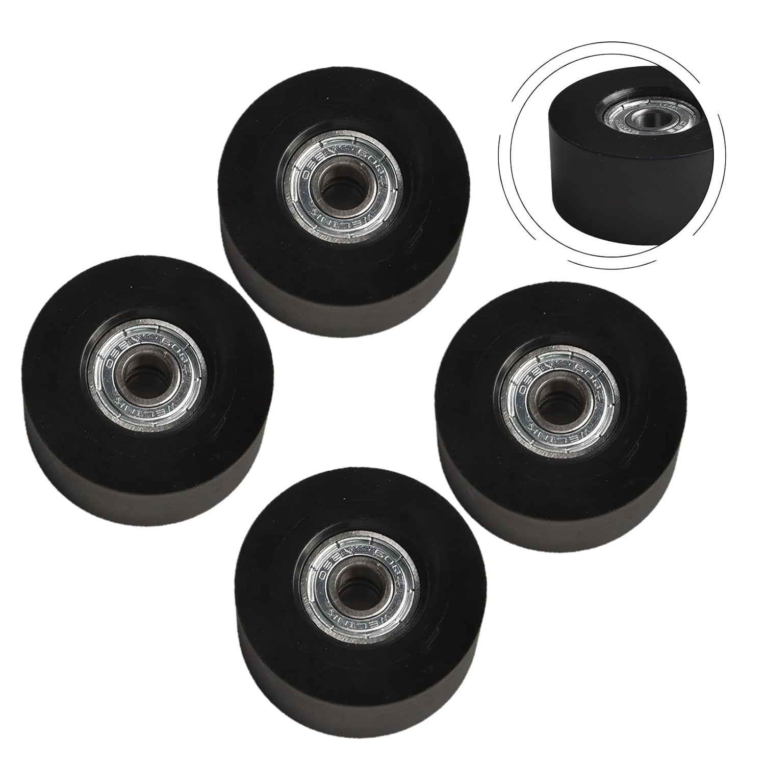 4 Pieces Fitness Trolley Seat Rail Rollers for Water Resistance Rowing Machine, Nylon Steel Cushion Moving Wheel, Row Machines Part Replacement for Home Gym Fitness Equipment - Image 6