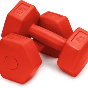 RBX Vinyl Coated Hand Weight Dumbbell Set – Hex Shaped, Roll Free for Body Building/Sculpting/Strength Training Exercise, (Set of 2)