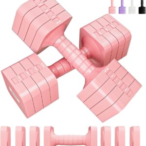 Adjustable Dumbbell Set for Women Men 16LB 20LB Hand Weights Dumbbells Sets Woman Exercise Fitness dumbbell Adjust dumbbells set of 2 for Home Gym Workout Strength Training Equipments