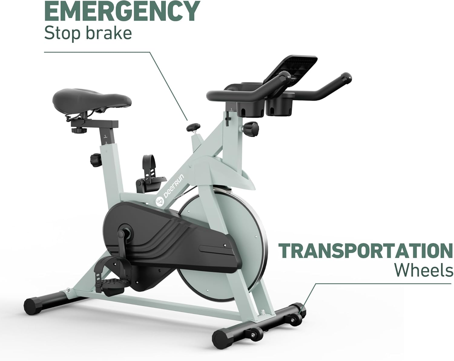 DeerRun Exercise Bike, Indoor Cycling Bike Brake Pad/Adjustable Magnetic Stationary Bike with App, Low Noise Workout Bike for Home Cardio 300lbs Weight Capacity with Pad Mount & LCD Monitor - Image 3