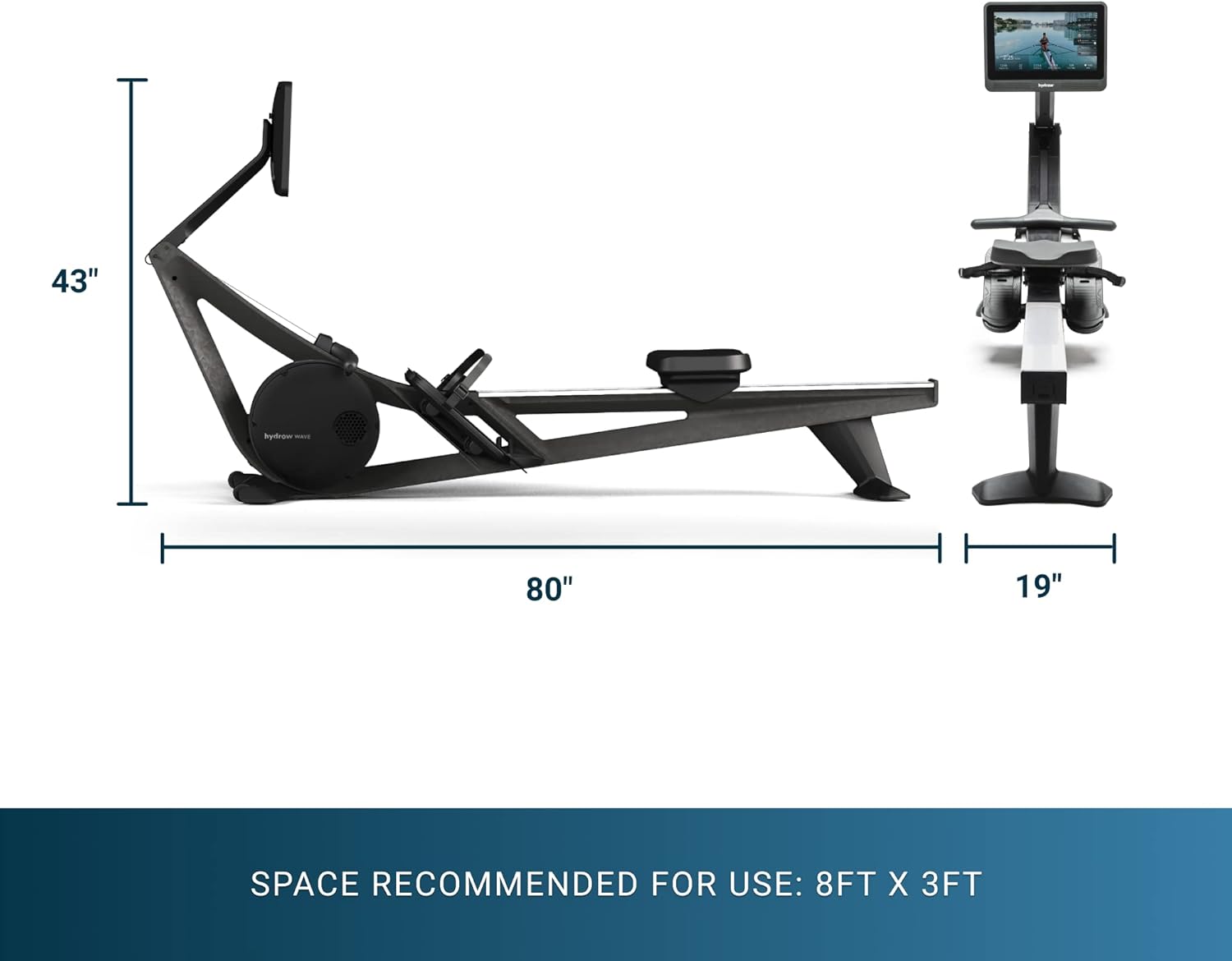 Hydrow Wave Rowing Machine with 16" HD Touchscreen & Speakers - Foldable | Live Home Workouts, Subscription Required - Image 8