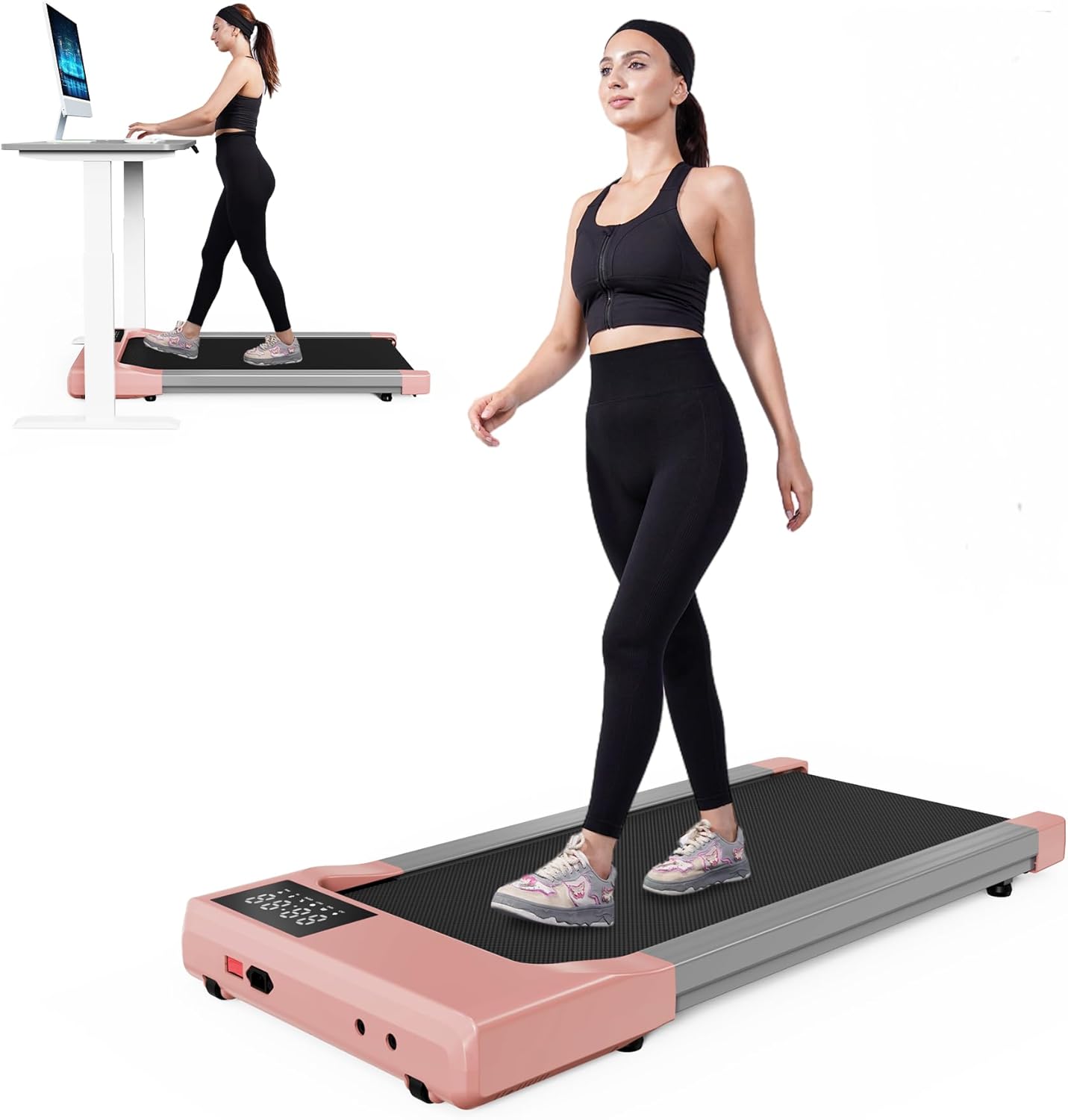 Walking Pad Treadmill, Smart Walking Pads, 2.5HP Under Desk Treadmill for Home Office Use, Remote Control & App-Enabled, No Assembly Required