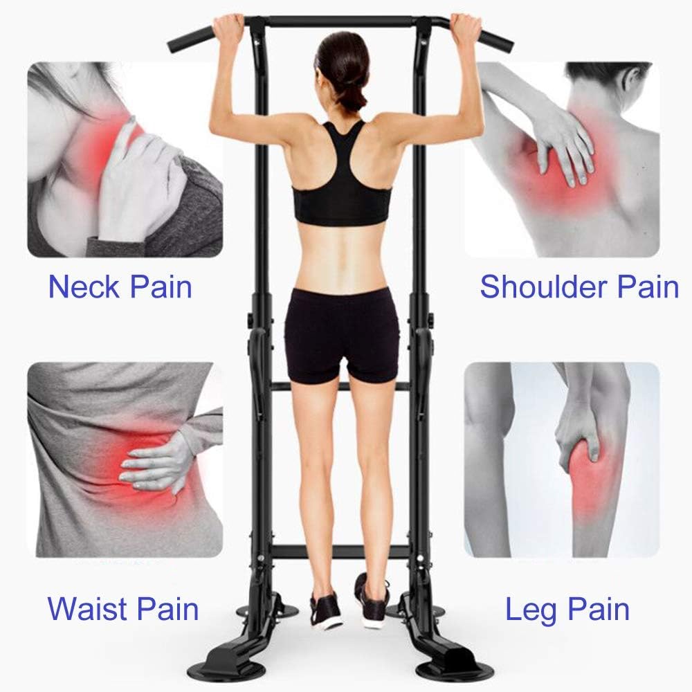 SogesHome Power Tower Adjustable Height Assistive Trainer Dip Station,Pull Up Bar and Dip Stand,Multi-Function Strength Training Fitness Workout Station for Home Gym Fitness Equipment - Image 6