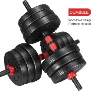 EDOSTORY Adjustable Dumbbell Set, 22/44/66/88lbs Free Weights, 4-in-1 Barbell & Kettlebell Set, Non-slip Handles, Fitness for Men & Women