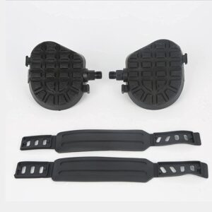 1/2 Exercise Bike Pedals for Indoor Bike, Stationary Bike, Spin Bike, Gym Pedals with Toe Clips, 1 pair