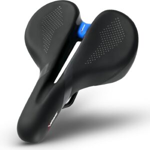 X WING Comfort Bike Seat for Men and Women with Innovative 5-Zone-Concept – Winged Bicycle Saddle with Memory Foam – Exercise Bike Seat for City, MTB & Trekking Bikes