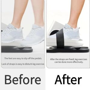 4 Pack Leg Exerciser Under Desk Elliptical Trainer Traction Straps,Electric Ellipse Equipment Pedal Band for Seniors to Secure & Stability Foot Accessories