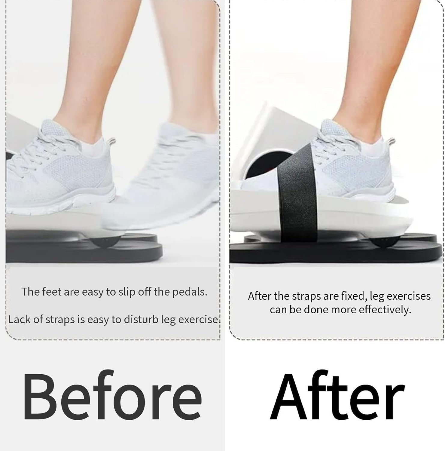 4 Pack Leg Exerciser Under Desk Elliptical Trainer Traction Straps,Electric Ellipse Equipment Pedal Band for Seniors to Secure & Stability Foot Accessories - Image 2