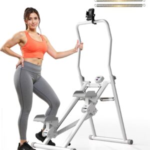 MOMODA Stair Stepper Resistance Adjustable Folding Vertical Climber Machine for Home Gym Full-Body Workout