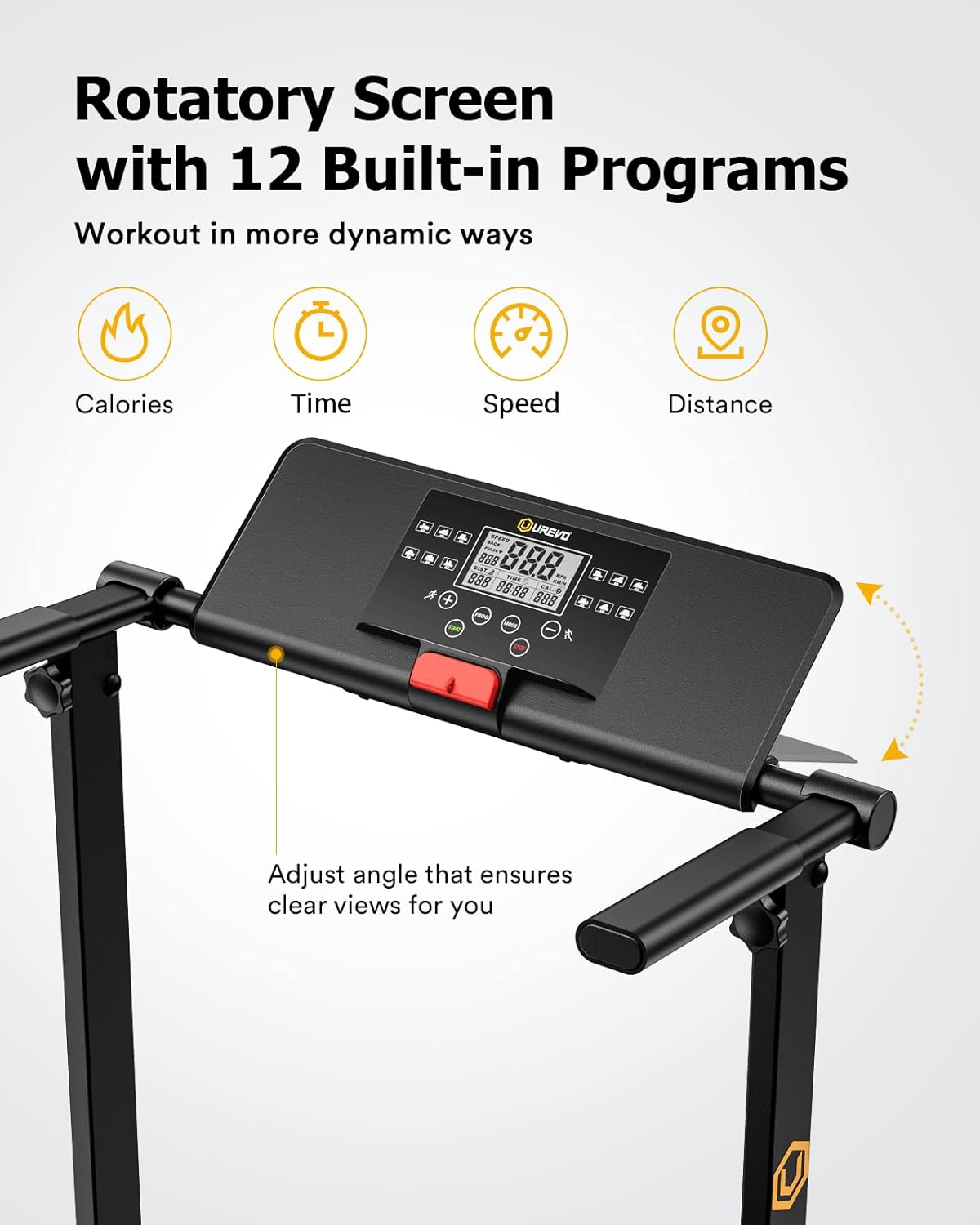 UREVO Treadmill with Desk Workstation, Walking Pad Treadmills for Home Office, Under Desk Compact Design Treadmill with HIIT Programs, Remote Control, LED Display - Image 8
