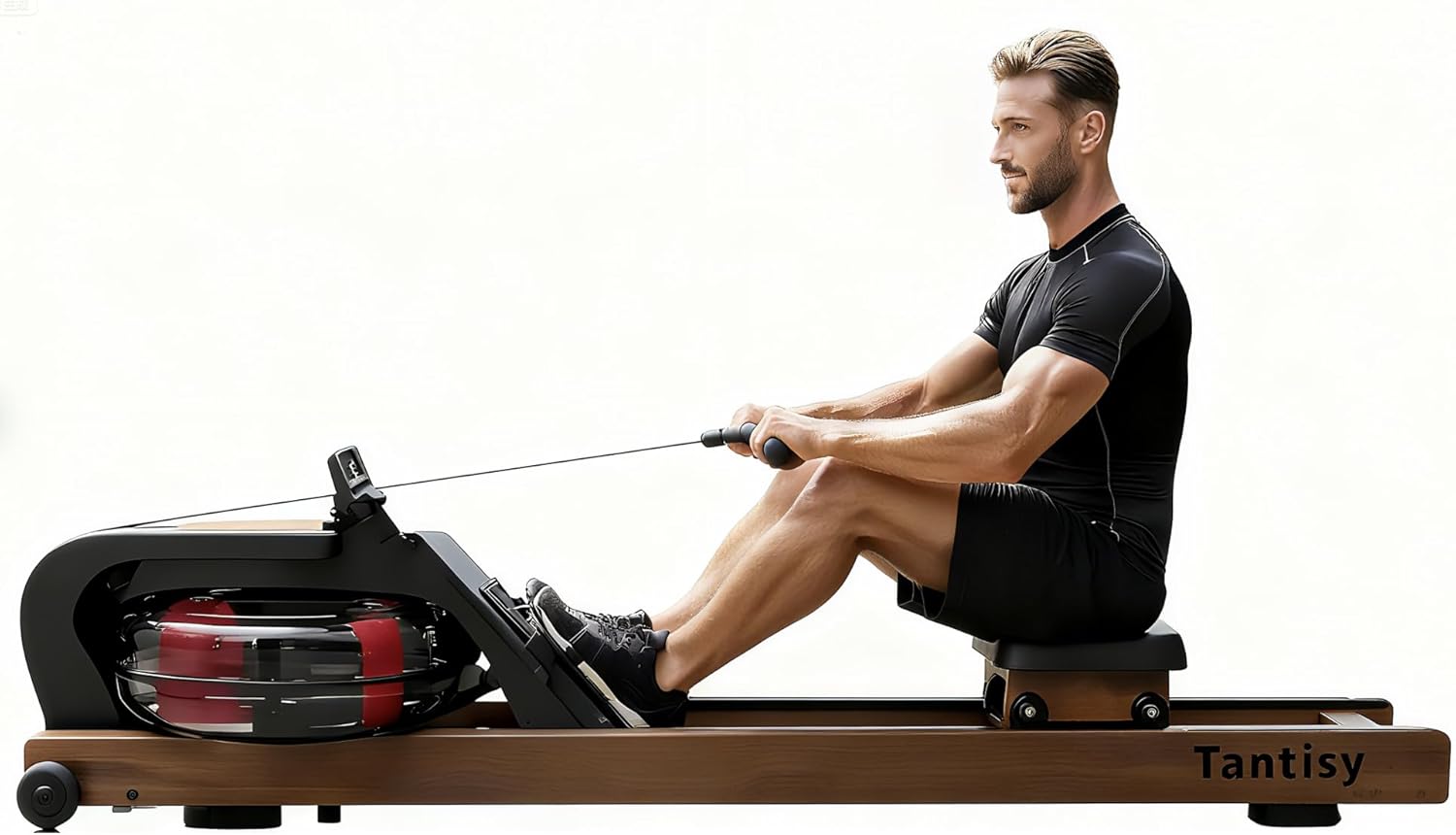 Foldable Rowing Machines for Home with Adjustable Large Water Tank & Comfortable Seat for Real Experience Immersive Water Rower, APP Link,Joint 0 Impact 330LBS Weight Capacity;