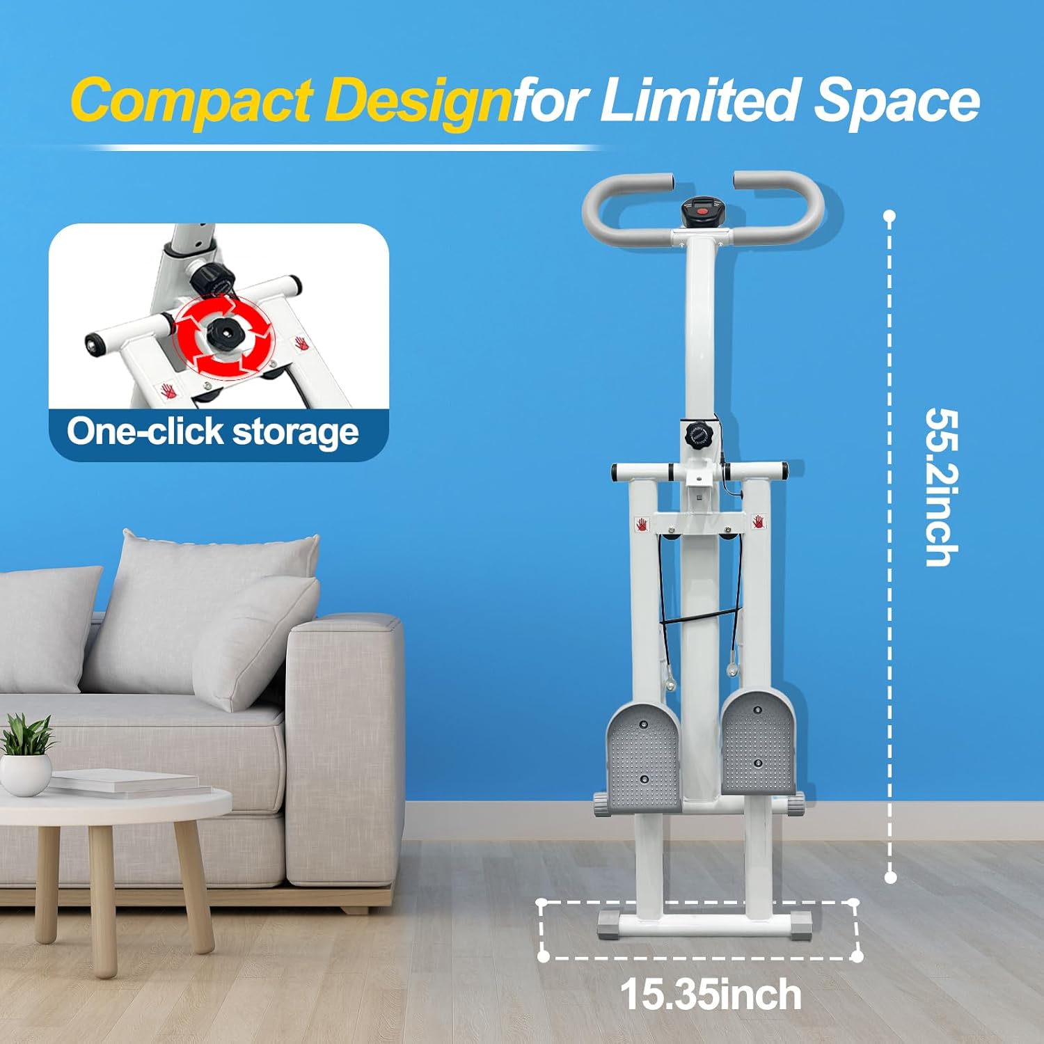 Stair Stepper for Home Vertical Climber, Foldable Full Body Exercise Aerobic Climbing Machines, Mountaineering Fitness Equipment with Adjustable Handles - Image 7