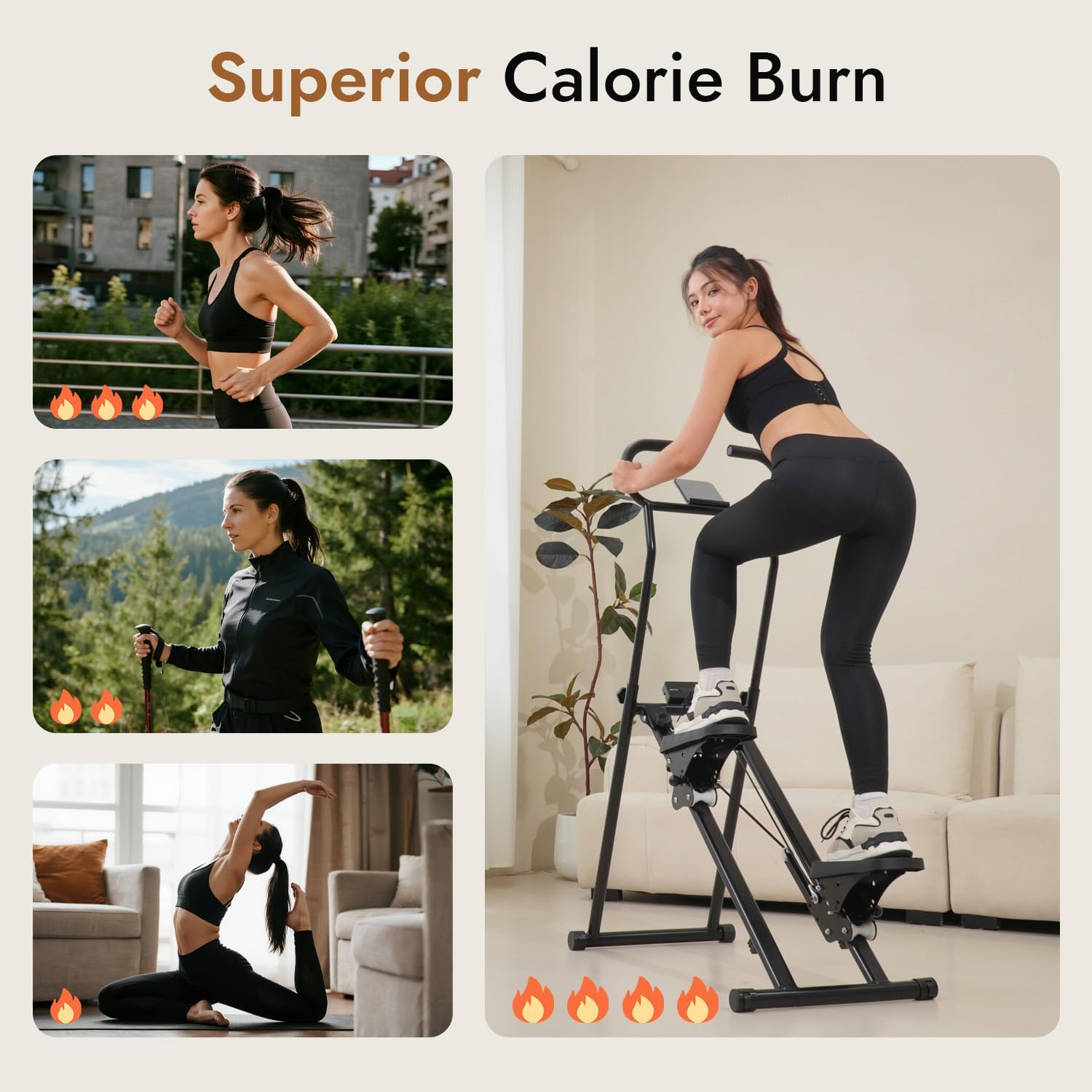 Stair Stepper with Adjustable Resistance - Stair Climber for Home Gym, Folding Cardio Machine with Extended Step Range, Adjustable Handlebar & Pedals, Tablet Holder by MACYO - Image 5