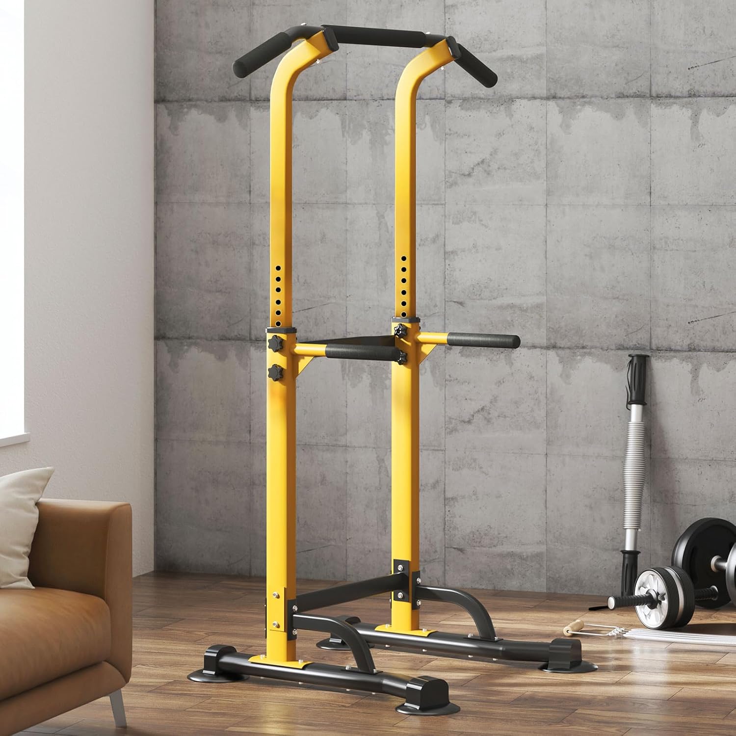 SogesPower Power Tower Dip Station Pull Up Bar for Home Gym Adjustable Height Strength Training Workout Equipment,Pull Up Bar Station - Image 4