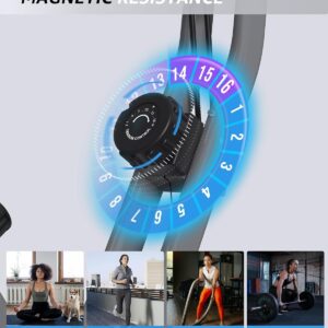 Foldable Exercise Bike for Small Apartments, Stationary Bikes for Home, Indoor Portable Cycling Bike with 16-Level Magnetic Resistance, 260LBS Capacity, 5.5 LBS Flywheel, Designed for Small Space Workout 816
