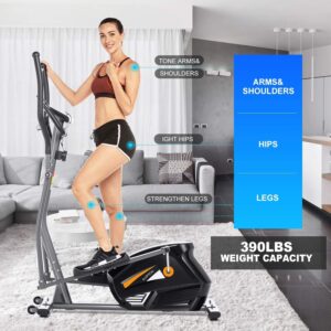 Elliptical Exercise Machine with APP, Heavy-Duty Elliptical Cross Trainer for Home Use, 10-Level Resistance, Max User Weight 390 lbs, Ideal for Indoor Workout & Fitness