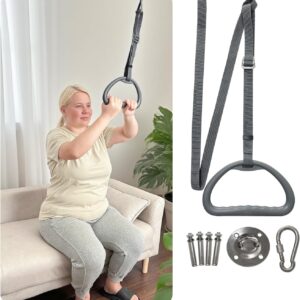 AOSSA Ceiling Trapeze Bar for Standing Assist – Adjustable Pull Up Strap with Overhead Handle for Elderly, Disabled or Patients, Lift Support Handle for Bed Mobility & Transfer