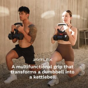 Jayflex Hyperbell Dumbbell Converter – Convert Dumbbells to Barbell Set and Kettlebell for Home Fitness – Adjustable & Up to 200 lb Capacity Weight Barbell for Weight Lifting