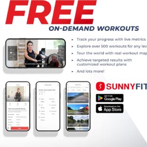 Sunny Health & Fitness Premium Water Rower w/Intensive Dynamic Real-Time Resistance, 300 LB Capacity Flip-able Rowing Machine for Home Training, Optional Free SunnyFit App Connection