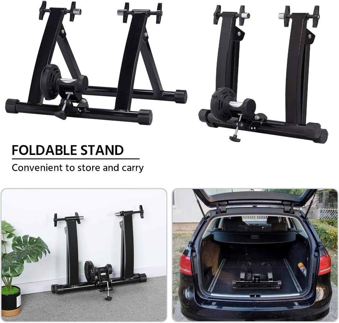 Yaheetech Bike Trainer Stationary Bike Stand Magnetic Bike Trainer Stand for Indoor Riding Premium Steel Bicycle Trainer Accessories Fits for 26in-28in, 700C Wheels - Image 7