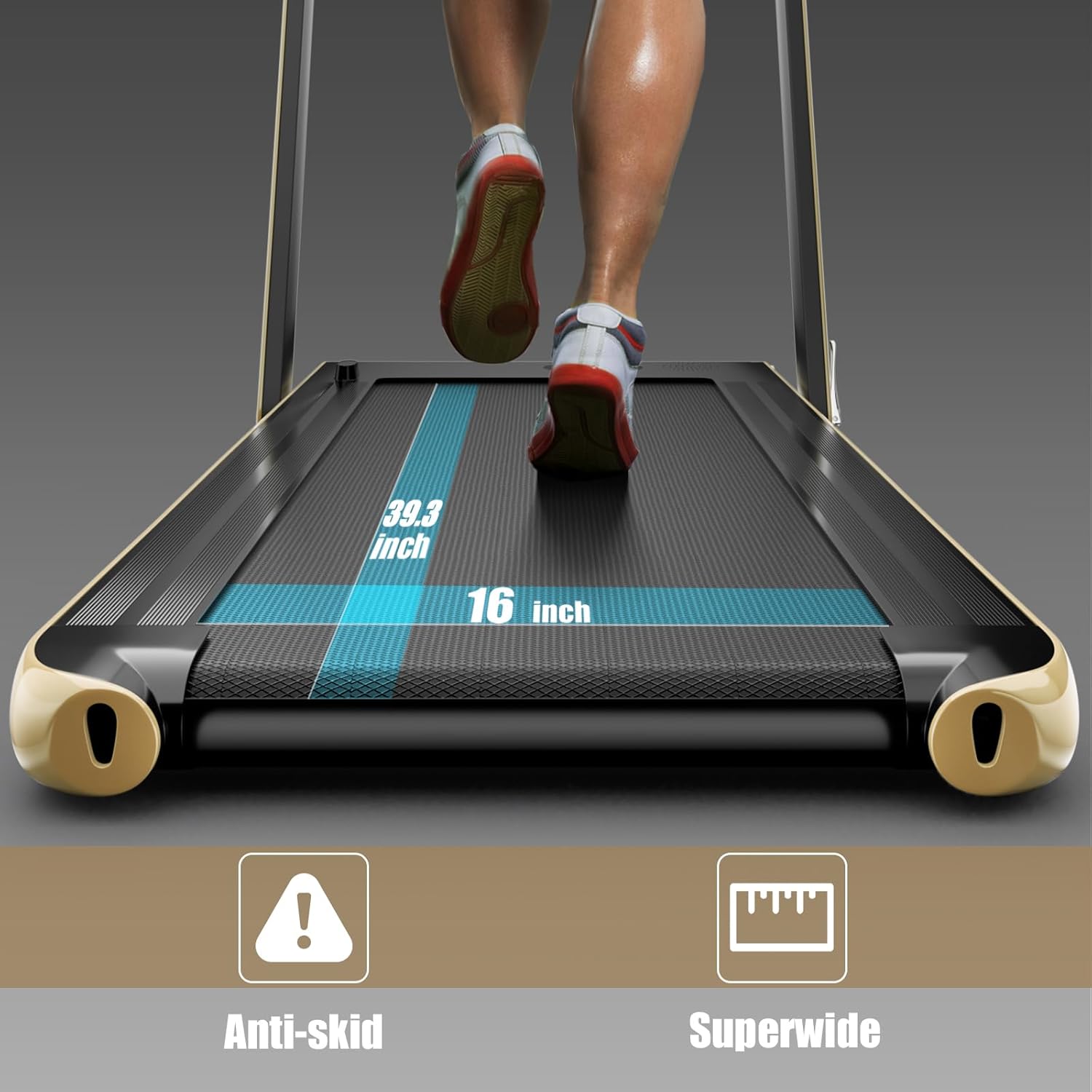 Goplus 2 in 1 Folding Treadmill, 2.25HP Superfit Under Desk Electric Treadmill, Installation-Free with Remote Control, APP Control and LED Display, Walking Jogging for Home Office - Image 7