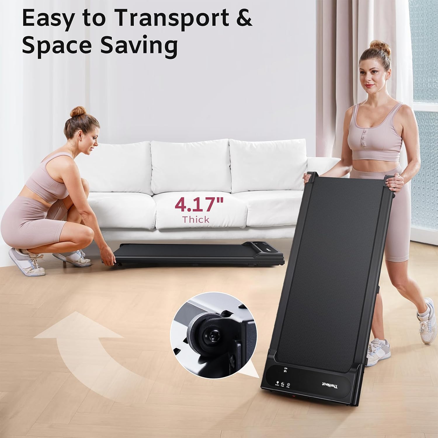 TheNeat Walking Pad, Under Desk Treadmill, Treadmills for Home & Office, Walking Jogging Running Machine, NeatWalk - Image 5
