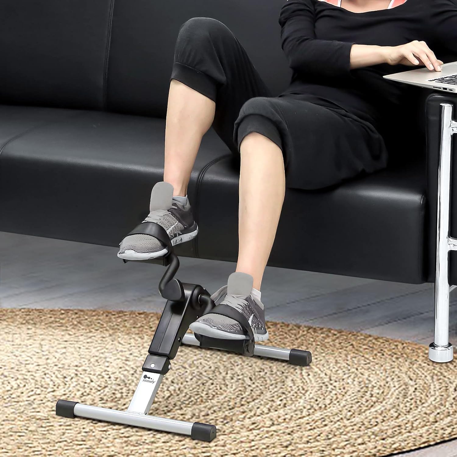 Folding Pedal Exerciser - Mini Exercise Bike Under Desk Bike Pedal Exerciser with LCD Display for Arms and Legs Workout, Portable Desk Bike Peddler Machine for Adults & Seniors - Image 4