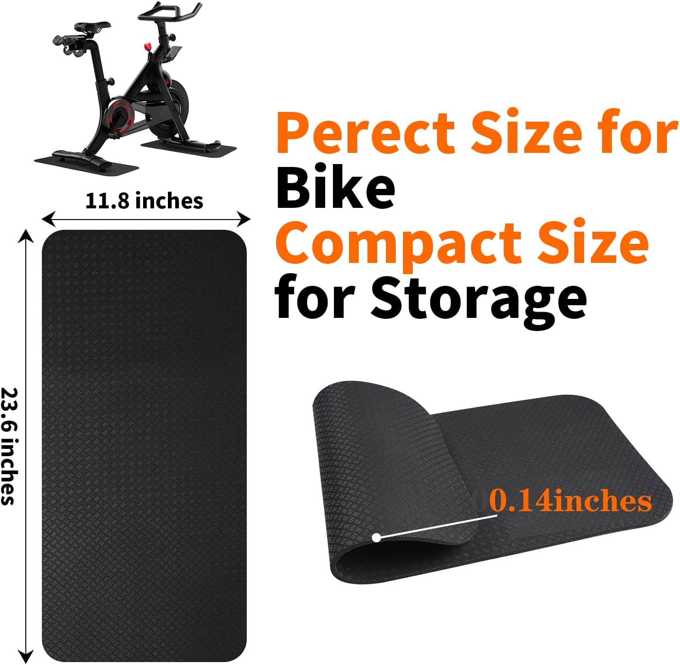2PCS Bike/Rowing Machine Mat for Carpet Floors, Compatible with Peloton/Yosuda, Bike Mat for Hardwood Floors, Mat for Under Bike on Carpet, Indoor Stationary Bike mat,Cycling, Noise Shock Absorption - Image 2