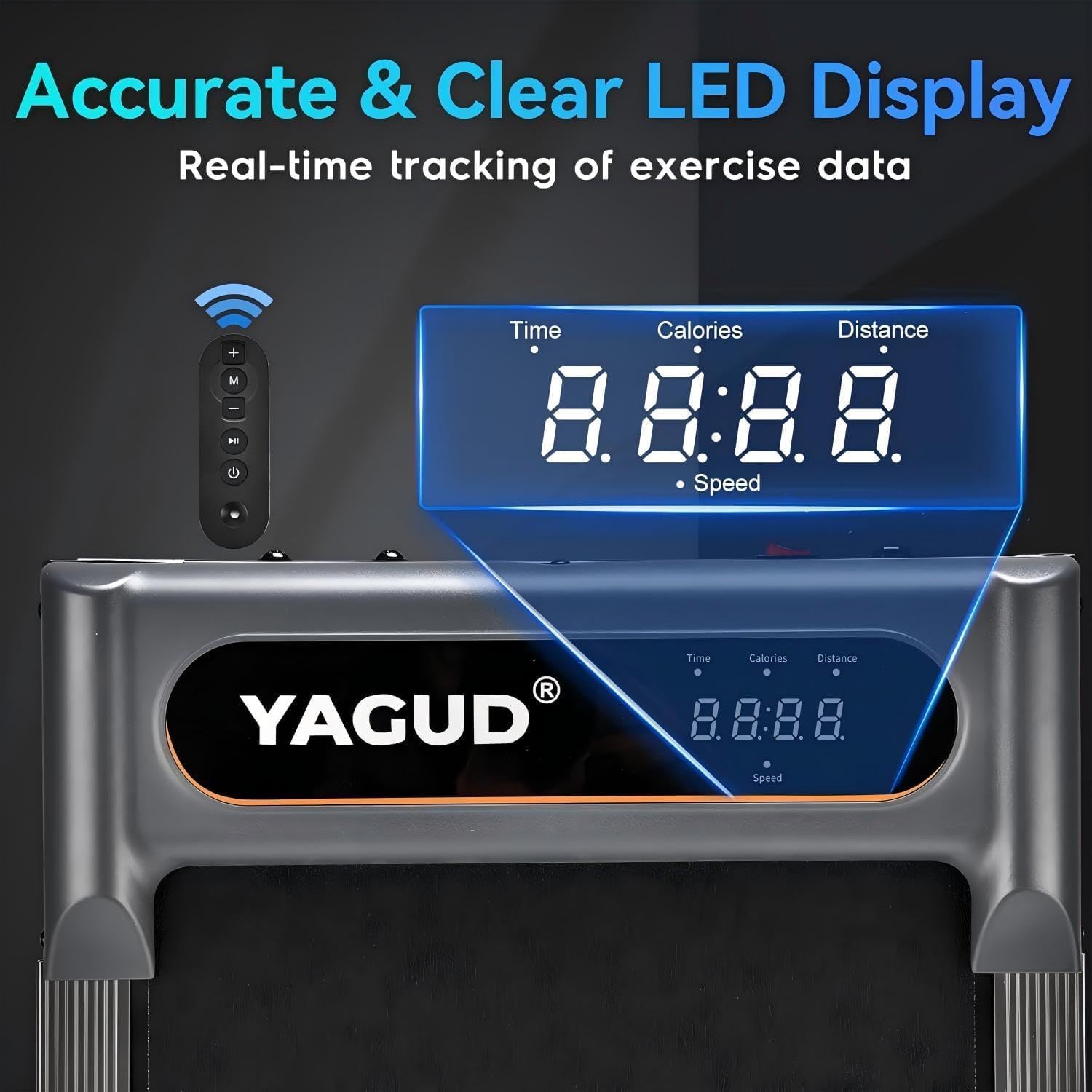 Walking Pad Treadmill for Home Office, Portable Under Desk Treadmill with Remote Control and LED Display, Walking Jogging Running Machine - Image 5