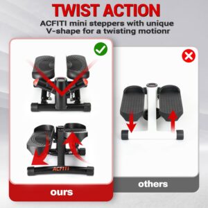 Steppers for Exercise at Home, Upgraded Mini Stepper Machine with 10DB Super Quiet, Air-Powered Stair Stepper with Resistance,Twist Stepper for Full Body Workout