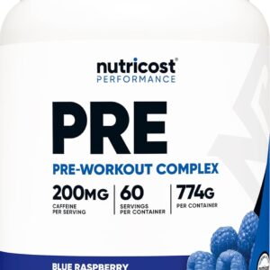 Nutricost Pre-Workout Complex Powder (60 Servings, Blue Raspberry) – Pre-Workout Supplement with Beta-Alanine, Taurine & Amino Acids