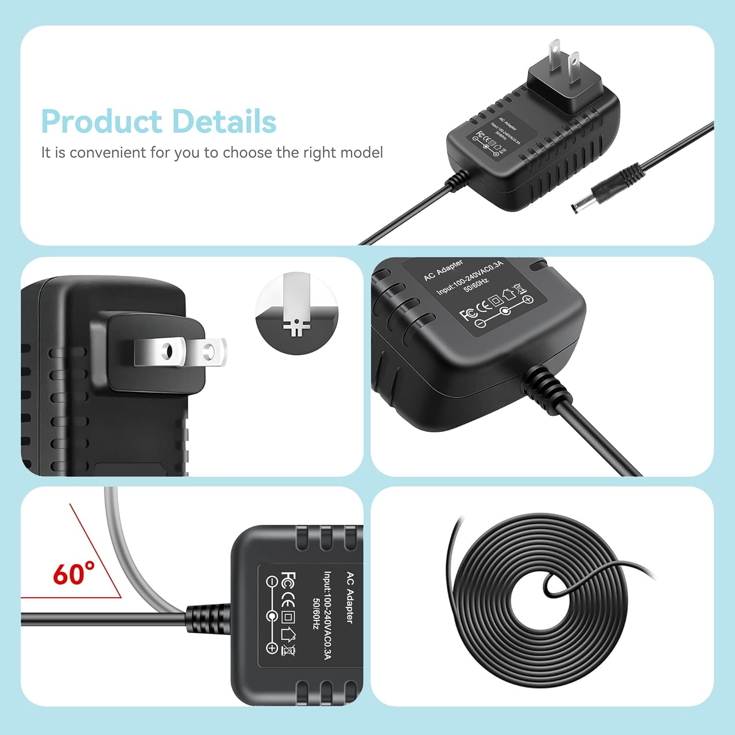 SLLEA AC/DC Adapter for NordicTrack E7.0 E70 E 7.0 Z E7.0Z E 70 Z Nordic Track Elliptical Trainer Machine Switching Power Supply Cord Cable Charger Mains PSU - Image 3