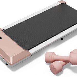 DeerRun Walking Pad, 2024 Upgrade Smart Under Desk Treadmill, 2.2HP Small Quiet Portable Treadmill, Walking Treadmill Under Desk, APP & Remote Control, Knee-Protective, No-Assembly