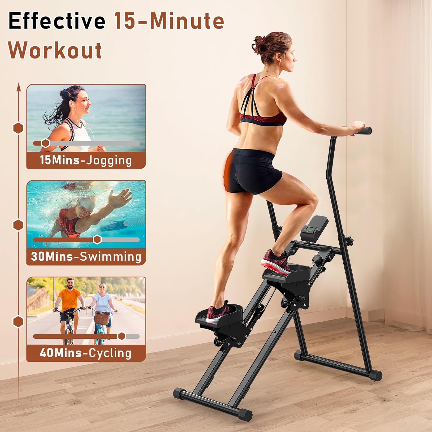 Stair Stepper for Home,Stair Climber Foldable,Large Pedal Vertical Climber Machine for Full-Body Workout,Steppers for Exercise at Home with 300LBS Loading Capacity - Image 3