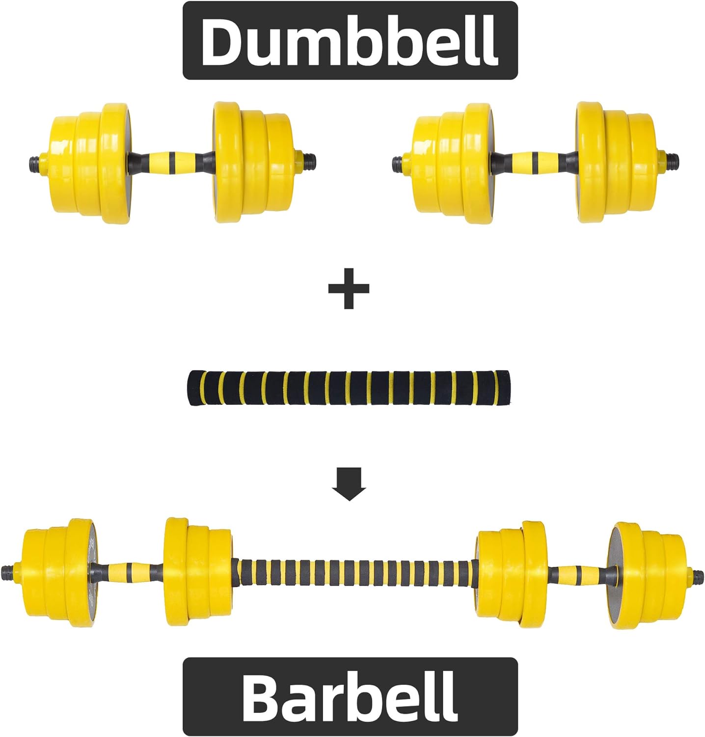 Nice C Weights, Dumbbell Set, Kettlebells, Adjustable Dumbbells, Barbell Weight Set, 20-40-50-70LB 3-in-1 set, Non-Slip, All-purpose - Image 2
