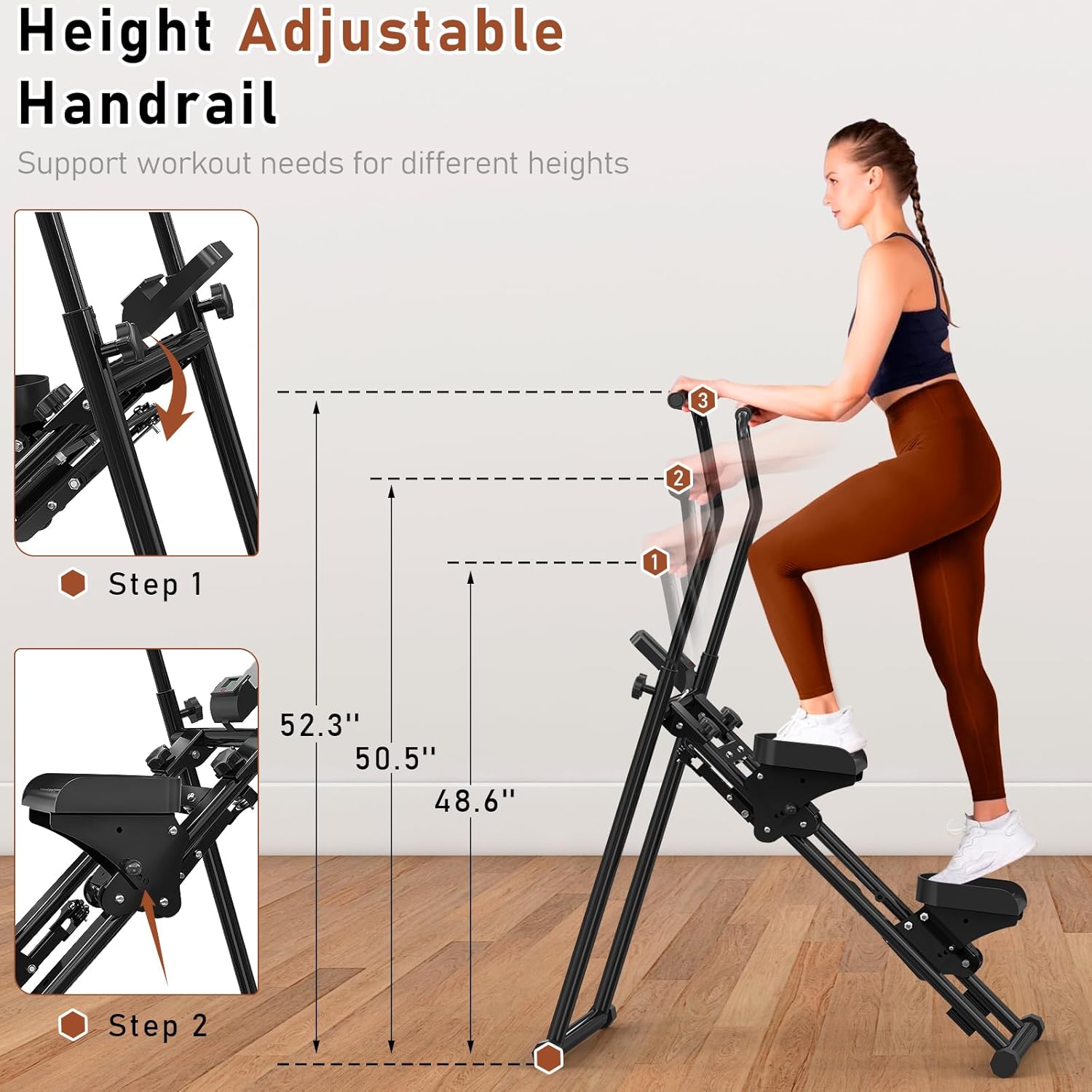Stair Stepper for Home,Stair Climber Foldable,Large Pedal Vertical Climber Machine for Full-Body Workout,Steppers for Exercise at Home with 300LBS Loading Capacity - Image 6