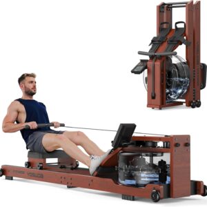 YOSUDA Water Rowing Machines for Home Use- Foldable Rower Machine 400LBS Weight Capacity with Dedicated Monitor & Bluetooth APP, Comfortable Seat