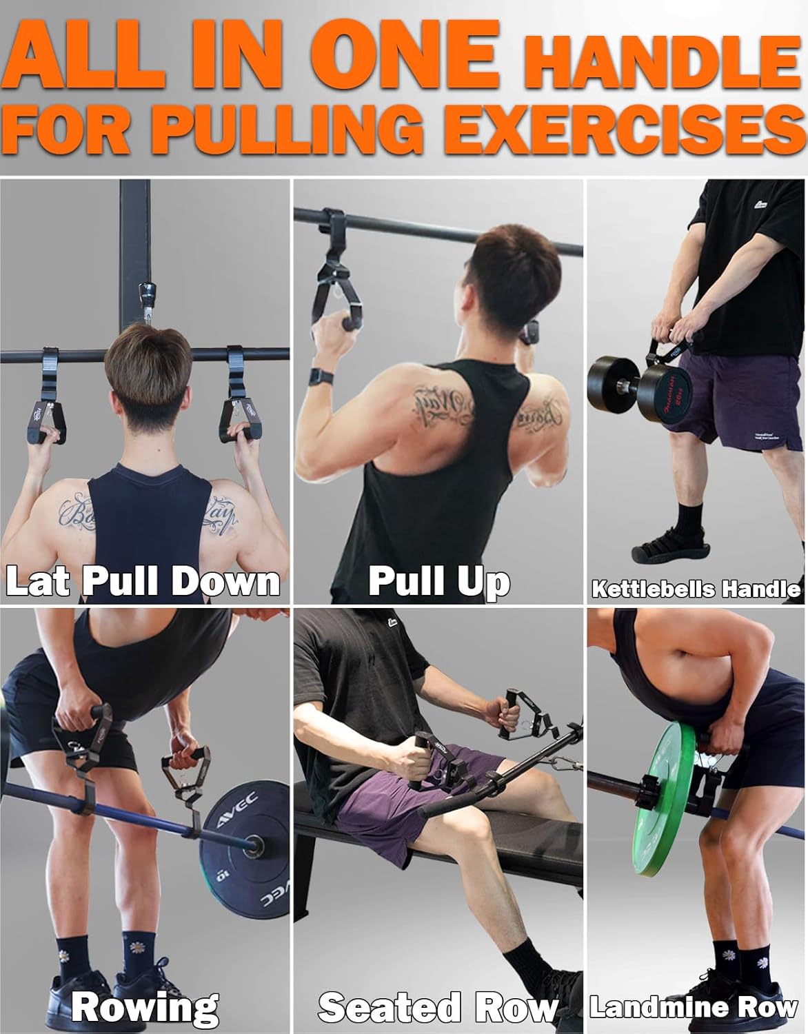 Fitarc Neutral Grip Pull Up Handles, Wrist Shoulder Elbow Friendly, 12 Angle Adjustable Lat Pulldown Handle Rowing Grips, 2Pcs, Patented - Image 6