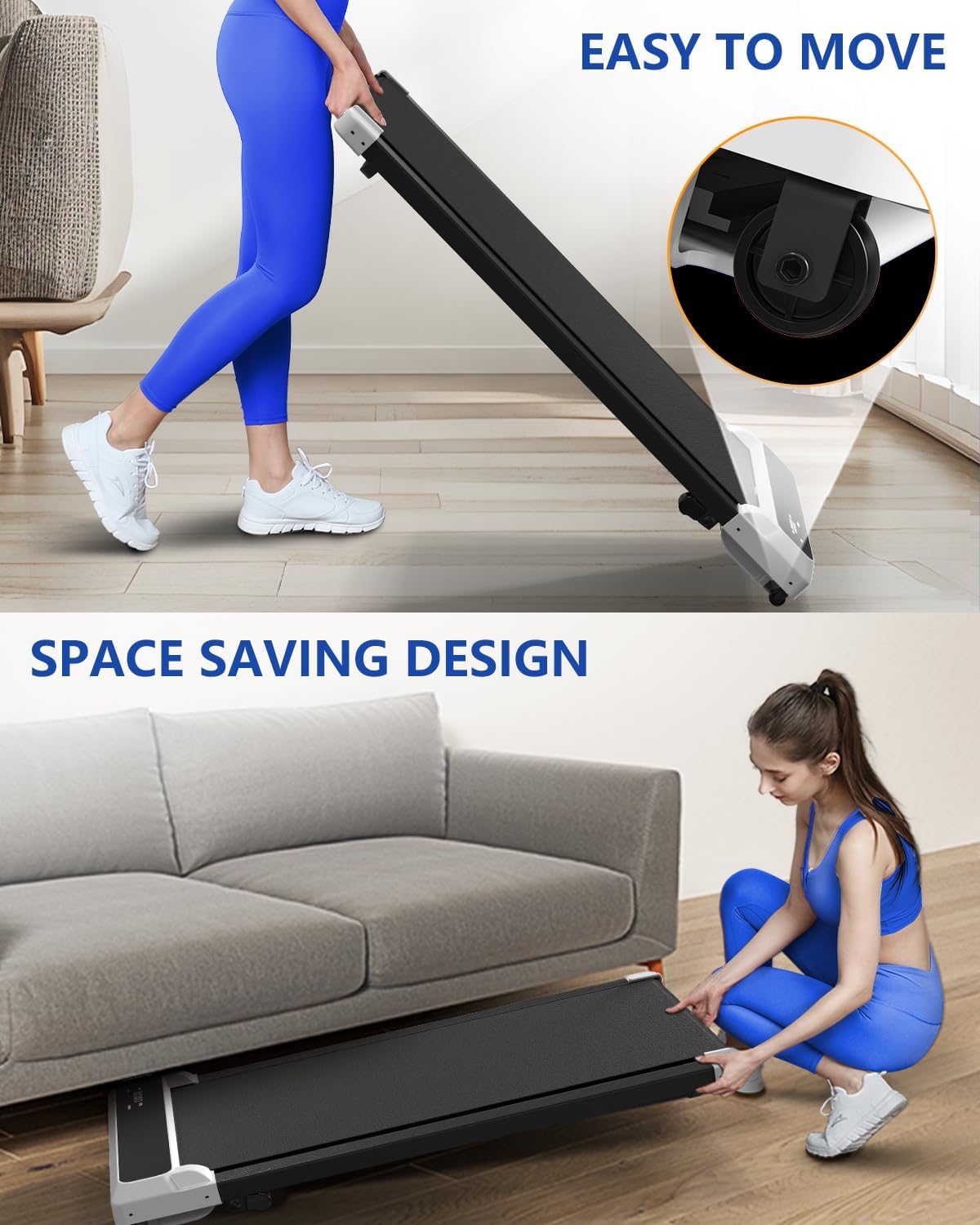 Walking Pad with Incline,2 in 1 Walking Pad Treadmill for Walking and Running, Under Desk Treadmill 5% Incline for Home/Office with LED Display - Image 4