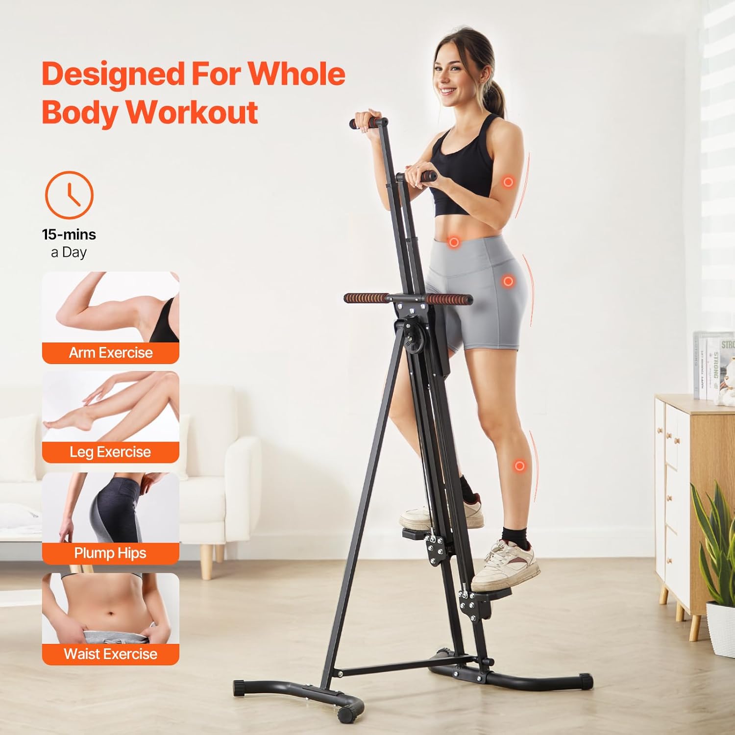 VEVOR Stair Stepper,Mini Stepper for Exercise at Home, Hydraulic Fitness Twist Stepper with Resistance Bands, Full Body Workout Cardio Equipment - Image 2